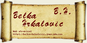 Belka Hrkalović vizit kartica
